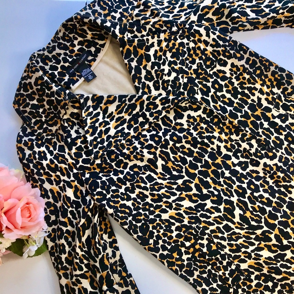 🆕 New York & Co Cheetah Print Pea Coat - Picture 3 of 8